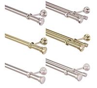 Tringle à Rideaux Double Voie 180 cm, Or Vieilli, Acier Inoxydable, Chrome Mat, 25 mm, 120-600 cm, Qualité Supérieure