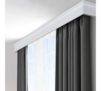 Tringle à rideaux élégante 3 en 1 avec double rail de fixation au plafond, 3 m de long, idéale pour le salon et la chambre à coucher, supports blancs parfaits pour rideaux de fenêtre et décoration