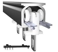 Tringle à rideaux en aluminium de 50 à 600 cm - Supports de plafond et muraux inclus, idéal pour les séparations de chambre d'enfant, rails de rideaux coulissants lisses