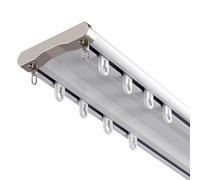 Tringle à rideaux en aluminium durable, double tringle avec poulies silencieuses pour salon et chambre à coucher, disponible en 170/240/320/390 cm, couleur blanche.