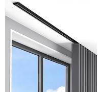 Tringle à rideaux en aluminium noir de 2 m pour rideaux, séparations de pièce, fonctionnement fluide et silencieux, avec accessoires de montage, idéal pour la décoration de la maison et du bureau