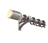 Tringle à rideaux en aluminium robuste de 2,8 cm de diamètre et 210 cm de diamètre - 2,1 m - Réglable - Gris - Idéale pour le soutien et la décoration dans n'importe quelle pièce.