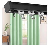 Tringle à rideaux en aluminium robuste de 50 à 600 cm, support mural ou de plafond, idéal pour accrocher des rideaux lourds coulissants, solution polyvalente pour tringle à rideaux