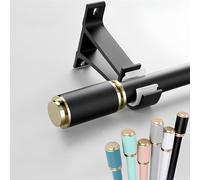 Tringle à rideaux en aluminium robuste et silencieuse pour chambre à coucher et salon - Réglable - 95 cm - Design noir élégant - Installation facile