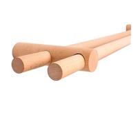 Tringle à rideaux en bois de 260 cm, double tringle de style romain, couleur bouleau, installation facile, disponible en options simples et doubles, parfaites pour la décoration de la maison.