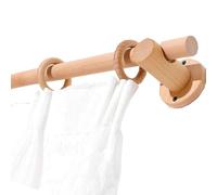 Tringle à rideaux en bois de hêtre respectueux de l'environnement, design silencieux et lisse, support robuste pour rideaux de chambre à coucher et de salon, 280 cm de long.