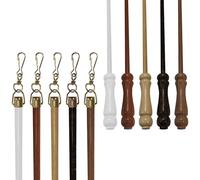 Tringle à Rideaux en Bois Galvanisé de 125 cm, Laquée en Différentes Couleurs. Ouverture de Rideaux compatible avec tous les rideaux à commande manuelle. (CERISIER)
