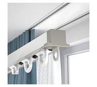 Tringle à rideaux en métal blanc et noir pour montage au plafond, système coulissant dissimulé, kit de tringle de séparation et élégant pour les intérieurs modernes