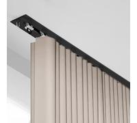 Tringle à rideaux encastrée à montage au plafond - Rail discret et fin caché pour salon, chambre à coucher, douche, étude, tringle de séparation robuste (300 cm)