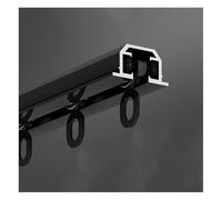 Tringle à rideaux encastrée noire - 220 cm - Rail invisible pour rideaux cachés - Parfait pour décoration d'intérieur moderne et solutions peu encombrantes