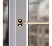 Tringle à Rideaux Extensible 50-225 cm pour Bistrot et Rideaux Légers - Supports de Serrage Inclus (Doré/75-125 cm)