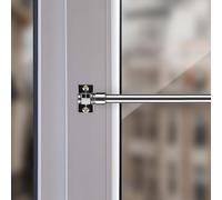Tringle à rideaux extensible de 50 à 225 cm de longueur pour rideau de bistrot, rideaux légers et de bistrot avec supports de serrage (argent chromé/75-125 cm)