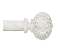 Tringle à rideaux extensible de 77 à 140 cm avec embouts sphériques de 2,5 cm de diamètre pour tringle de 76,2 à 139,7 cm - Couleur blanche - Avec supports de rideaux - Kit de fixation inclus