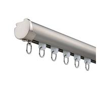 Tringle à rideaux haute performance en aluminium avec supports invisibles, idéale pour chambre à coucher, salon, chambre d'enfant, gris clair, 4 x 100 cm
