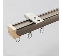 Tringle à rideaux haute résistance de 1 5 m, fixation murale, plafond, en aluminium, idéale pour séparateur de pièce, finition champagne (0,5 m)