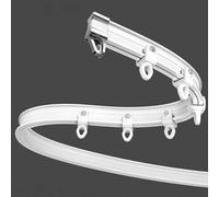 Tringle à rideaux incurvée, support flexible au plafond ou au mur pour grandes fenêtres, séparateur de pièce de camping-car, double, 1,9 m - Parfait pour la maison et les voyages
