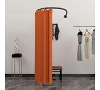 Tringle à rideaux incurvée, vestiaire portable en forme de U avec rideau d'ombrage pour magasin de vêtements de détail, séparation murale d'intimité