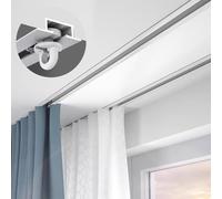 Tringle à rideaux invisible montée au plafond de 126,2 m - Rails cachés réglables pour fenêtres et cloisons de séparation de pièce - Tringle blanche élégante pour décoration de maison et de bureau