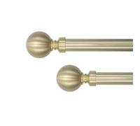 Tringle à rideaux Laiton - Supports inclus - Extensible 120 à 210 cm - Diamètre 25/28 mm - Fixation par vis - Kit barre de rideaux extensible laiton avec supports