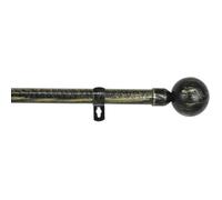 Tringle à rideaux - MERCURY TEXTIL - 70-120 cm - Fer forgé - Ø 16-19 mm - Noir et doré