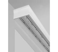 Tringle à rideaux montée au plafond avec double rails, boîtes à rideaux polyvalentes pour cloisons de pièce, ensemble de cantonnières 3 en 1, parfait pour une décoration d'intérieur élégante et des
