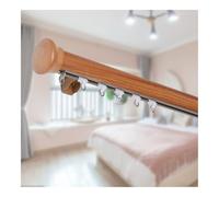 Tringle à rideaux murale de 99 à 300 cm - Imitation grain de bois avec tête décorative pour salon, chambre à coucher, camping-car, placard, séparateur de pièce (600 cm) - Polyvalente, facile à