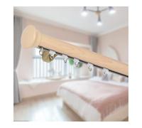 Tringle à rideaux murale en imitation grain de bois de 99 à 300 cm, tringle à rideau décorative pour salon, chambre à coucher, camping-car, placard, séparateur de pièce - 600 cm