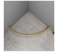 Tringle à rideaux murale en métal doré pour pièces de fixation d'angle pour magasins de vêtements, douches et vestiaires 100 x 100 cm avec étagère à anneaux
