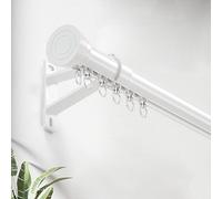 Tringle à rideaux noire avec crochets et glissières - Système de rail mural de 7,2 m pour portes de patio, armoires, chambres, camping-cars, facile à installer et polyvalent