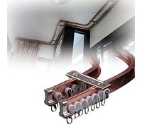 Tringle à rideaux pliable en aluminium double rail pour camping-car et baies vitrées, design incurvé flexible, longueur réglable de 1 m à 5 m