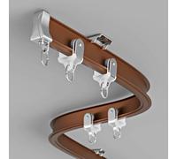 Tringle à rideaux pliable en aluminium robuste de 4 m - Support mural/plafond pour baies vitrées - Parfait pour la maison, le bureau et l'hôtel - Solution de draperie élégante