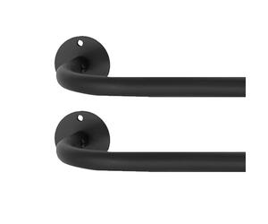 Tringle à Rideaux - pour Penderie, Dressing, Salle de Bain - Incurvée - Noir Mat - Longueur Extensible 1m40 à 2m20 - Diamètre 16 à 19 mm - Kit de Tringle à Rideaux Voilages