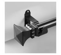 Tringle à rideaux pour tringle à rideaux carrée classique avec embouts de porte intérieure, tringle à rideaux murale (noir, 80 cm) parfaite pour décoration d'intérieur
