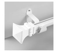 Tringle à rideaux pour tringle à rideaux carrée classique pour porte intérieure, tringle à rideaux murale (blanc, 360 cm, 3 x 120 cm)