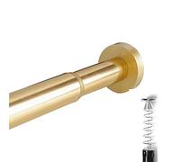 Tringle à rideaux réglable en acier inoxydable pour voile transparent et rideau de douche, longueur extensible de 97 à 160 cm, finition dorée élégante et design moderne