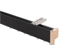 Tringle à rideaux réglable en aluminium noir pour montage mural, plafond, 1 m et 6 m de longueur, idéale pour séparateur de pièce, salon et chambre à coucher, 2,8 m au total (2 x 1,4 m)