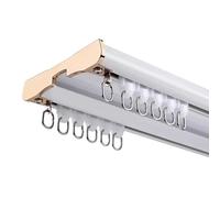 Tringle à rideaux robuste à double rangée pour cloisons de séparation de pièce et solutions d'intimité - 300 cm - Blanc - Idéal pour les espaces ouverts et la décoration d'intérieur