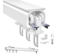 Tringle à rideaux robuste en aluminium - 1 m/2 m/4 m/5 m/6 m - Montage au plafond et au mur - Ra léger - Pour cloisons de pièce et panneaux de rideaux