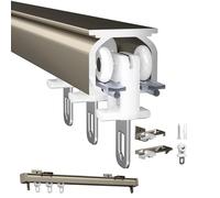 Tringle à rideaux robuste en aluminium de 1 m6 m pour plafond/mur, rails légers et durables pour panneaux de rideaux et séparateurs de pièce, installation facile, décoration d'intérieur polyvalente