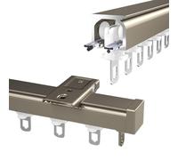Tringle à rideaux robuste en aluminium de 200 cm, couleur champagne, polyvalente, parfaite pour la décoration de la maison, installation facile, solution élégante de traitement de fenêtre