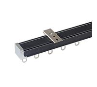 Tringle à rideaux robuste en aluminium noir pour grands et camping-cars, design robuste, 140 cm de long, séparateur de pièce flexible, capacité de charge, idéale pour la maison et le camping