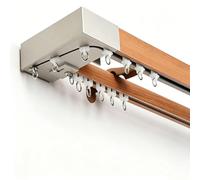 Tringle à Rideaux Robuste en Aluminium Résistant,rail de rideau à double,Système Silencieux avec Rouleaux,Facile à Installer for Cloison de Séparation,Salon,Chambre(B,2.1M/6.9FT)
