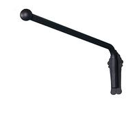 Tringle à rideaux robuste noire de 89,9 cm avec bras oscillant réglable pour panneaux latéraux, parfait pour les rideaux de fenêtre et les portes