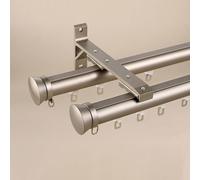 Tringle à rideaux romaine robuste et silencieuse en aluminium - Tringle à rideaux romaine facile à installer pour salon et chambre à coucher, séparateur de pièce, 5,9 m, gris