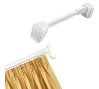 Tringle À Rideaux Sans Perçage Barre De Rideau Extensible 3m 4m 5m Tringle Rideaux En Acier Inoxydable Tringle Télescopique Pour Penderie Cintre Salle De Bains Balcon Ø 33 Mm(Blanc,310-400CM)