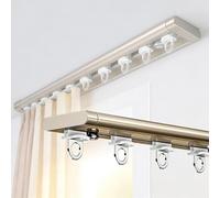 Tringle À Rideaux Silence en Aluminium 50-600cm | Rail de Plafond Robuste | Ultra-Fine | Pour Séparation de Pièce Salle de Bain | Pour Maison Bureau, Facile À Installer(Champagne,230cm(7.5ft))