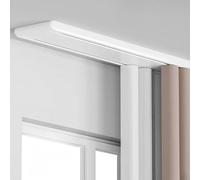 Tringle à rideaux silencieuse à double rangée en aluminium perforé pour rideaux et cantonnières - 4,2 m de long - Blanc - Parfaite pour la décoration de la maison et du bureau