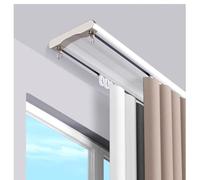 Tringle à rideaux silencieuse à double voie en aluminium pour balcons et salles de séjour, séparateur de pièce, 110 cm, blanche, parfaite pour la décoration d'intérieur et une utilisation polyvalente.