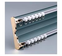 Tringle À Rideaux Silencieuse À Rails À Double Rangée, Rail De Rideau Robuste, Rail De Plafond En Aluminium Pour Rideaux, Ensemble De Rails Pour Bureau, Salon(Blue,2.8m)