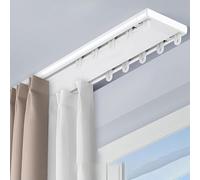 Tringle À Rideaux Silencieuse À Rails À Double Rangée, Système De Rails Doubles Silencieux Pour Rideaux Rails Pour Rideaux À Fixation Au Plafond Aucun Dommage Aux Rideaux(1.9m/6.2ft)